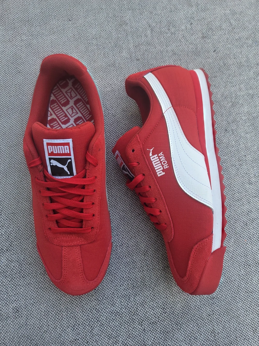 PUMA Roma Red White Suede Nylon Sneakers Men’s Size 10